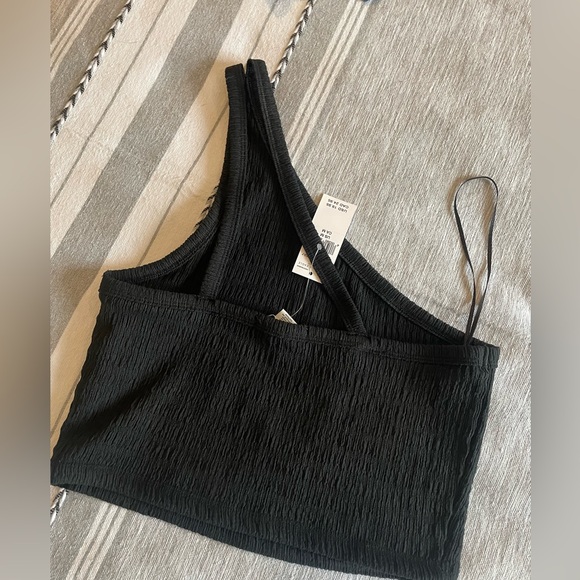 NWT Aerie One Shoulder Black Top - Picture 2 of 3